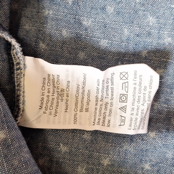 Crewcuts by J.Crew Girls' Peekaboo-Shoulder Top in Chambray Stars - Picture 9 of 14